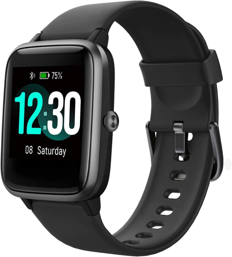 Fitpolo - Fitness Tracker con monitor de frecuencia cardíaca, reloj inteligente con pantalla táctil a color de 3.3 centímetros